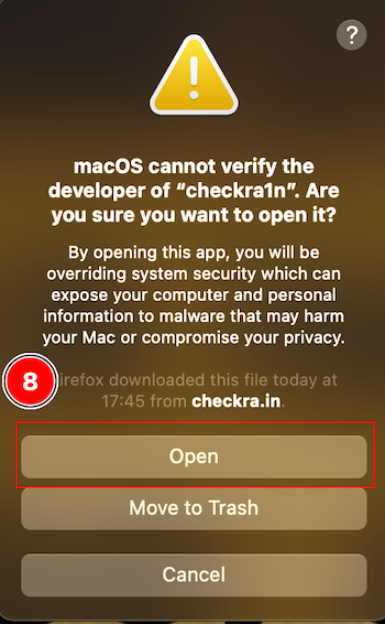 checkra1n security exception